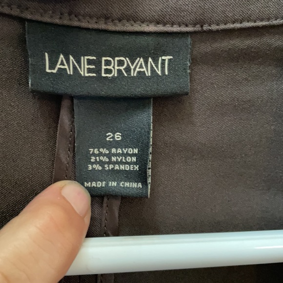EUC Lane Bryant Brown STRETCHY Fitted Suit Jacket with Hook & Eye Closure, Sz 26 - Picture 7 of 13